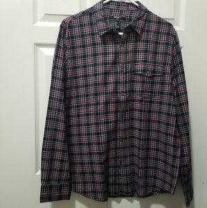 Long sleeves plaid polo